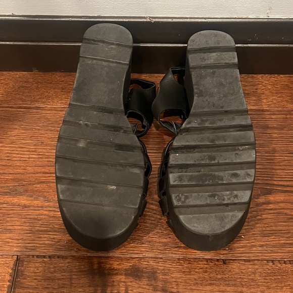 WINDSOR SMITH WOMEN’S LEATHER BLOCK PLATFORM SANDALS, SIZE US 7, BLACK - Picture 13 of 14